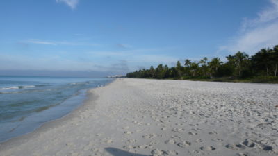 Naples beach on the coast of Collier County Florida